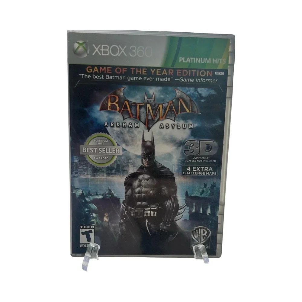 Batman Arkham Asylum Game of the Year‎ Edition Xbox 360 Platinum Hits GOTY 3D T
